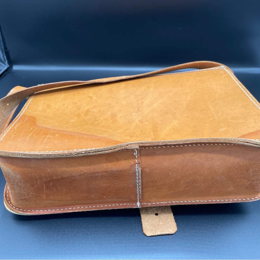Vintage Handmade Leather Messenger Bag - Picture 7 of 7